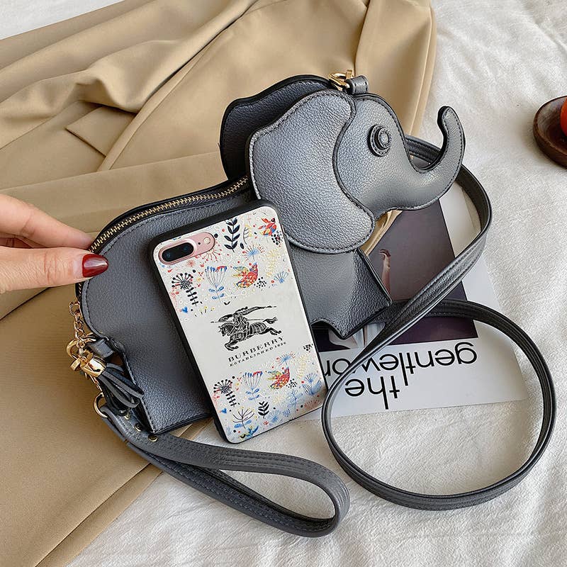 Funny elephant single-shoulder crossbody bag