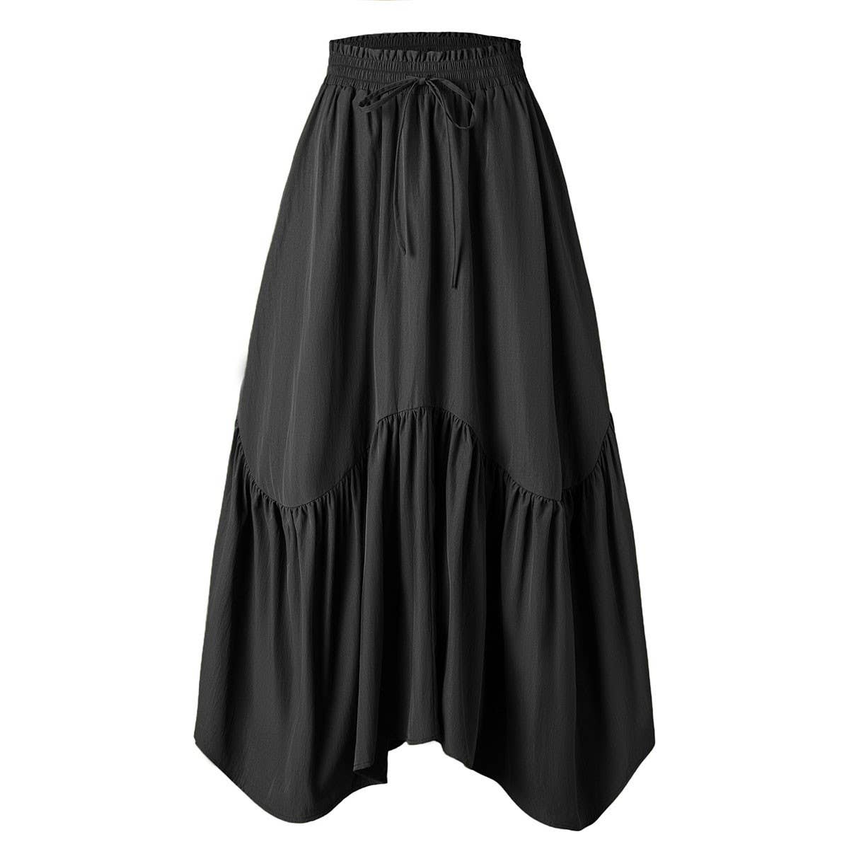 WAVE TIE ADJUSTABLE SKIRT LONG SWING SKIRT
