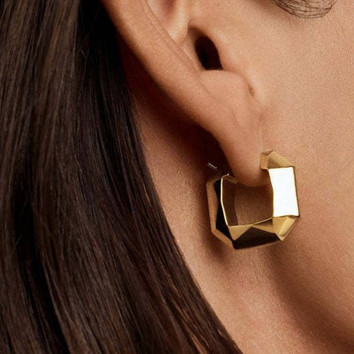 Irregular Square Earrings Stainless Steel