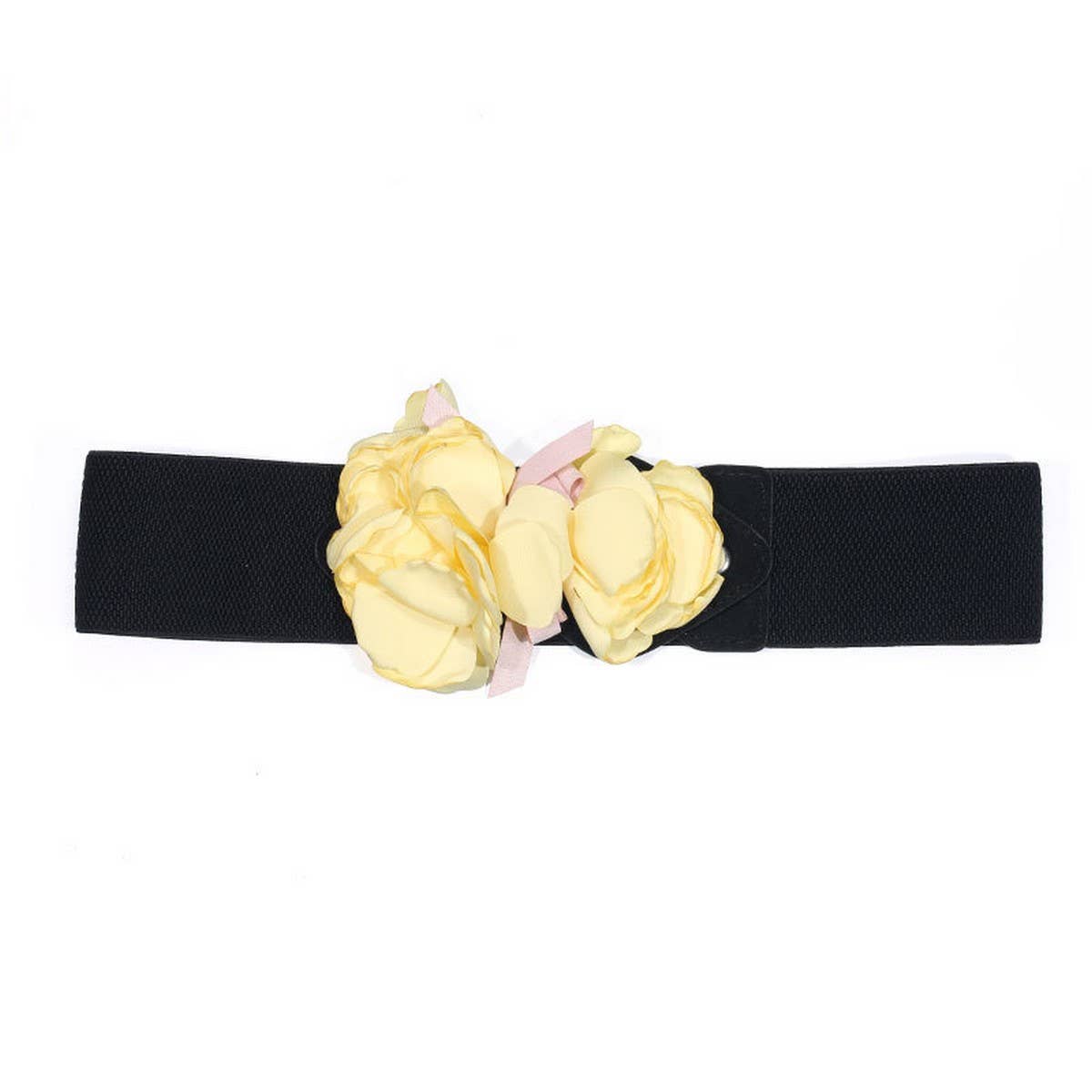 Floral Wide Elastic Waist Belt for Summer Dress