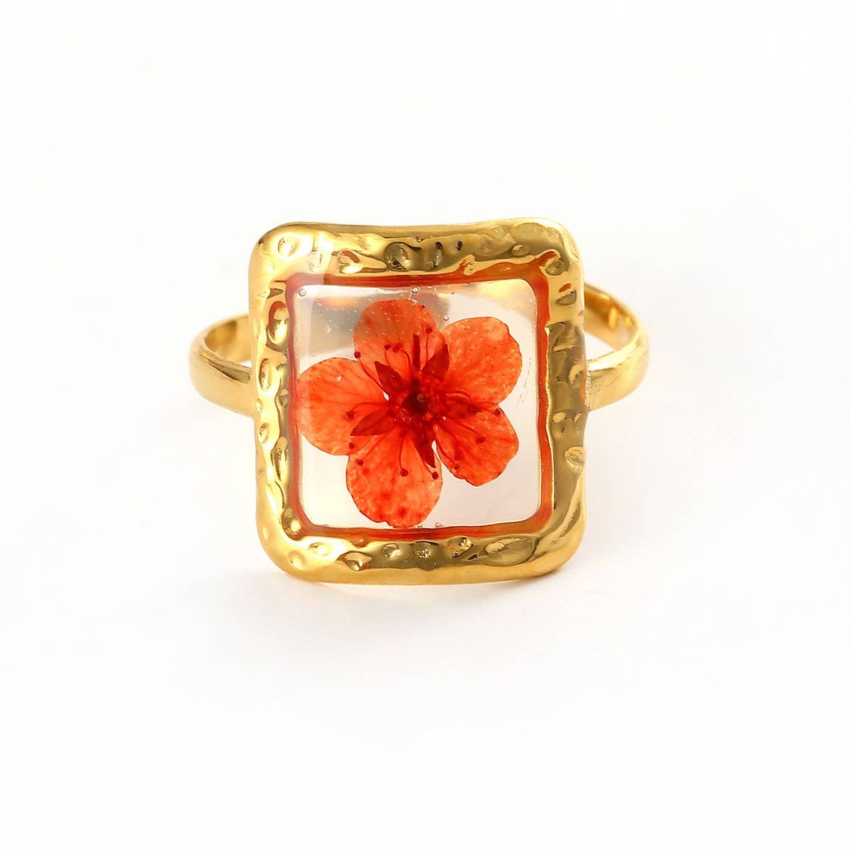 Open Adjustable Steel Ring with Dried Flowers_CWMM8930