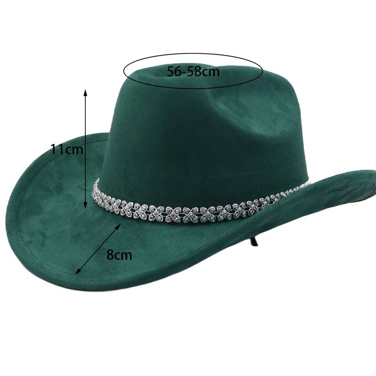 Suede Cowboy Fedora Hat Western Ethnic Style_CWAH04421