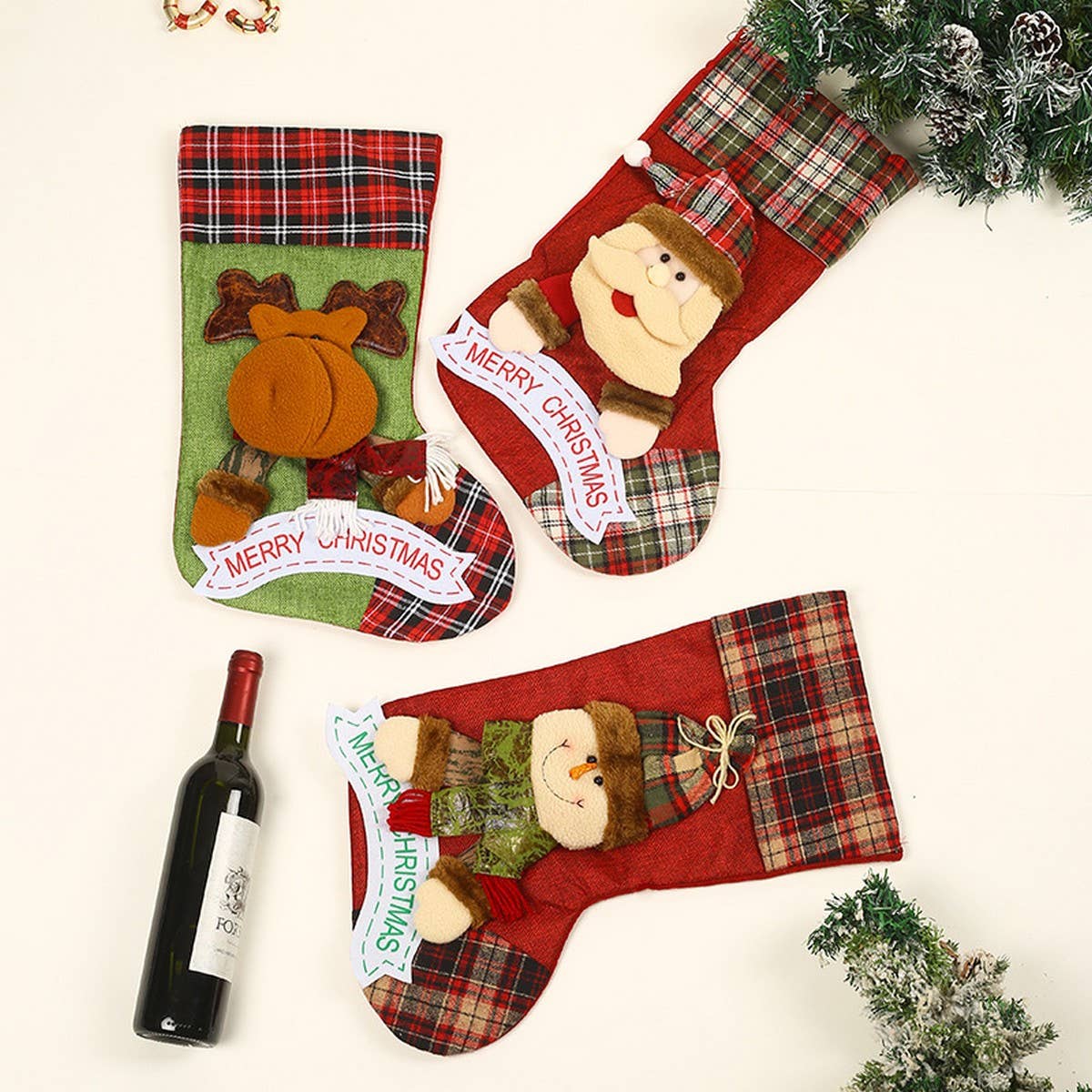 CHRISTMAS LARGE 3D CHRISTMAS SOCKS GIFT BAG