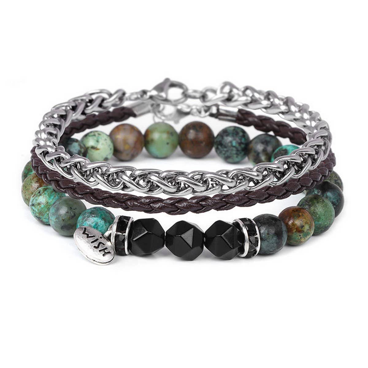 CWAJE4224_NATURAL STONE BEADS ALLOY THREE-PIECE BRACELET