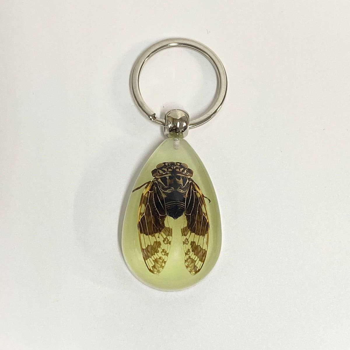AMBER GLOW-IN-THE-DARK INSECT KEYCHAIN PENDANT_CWMM3698