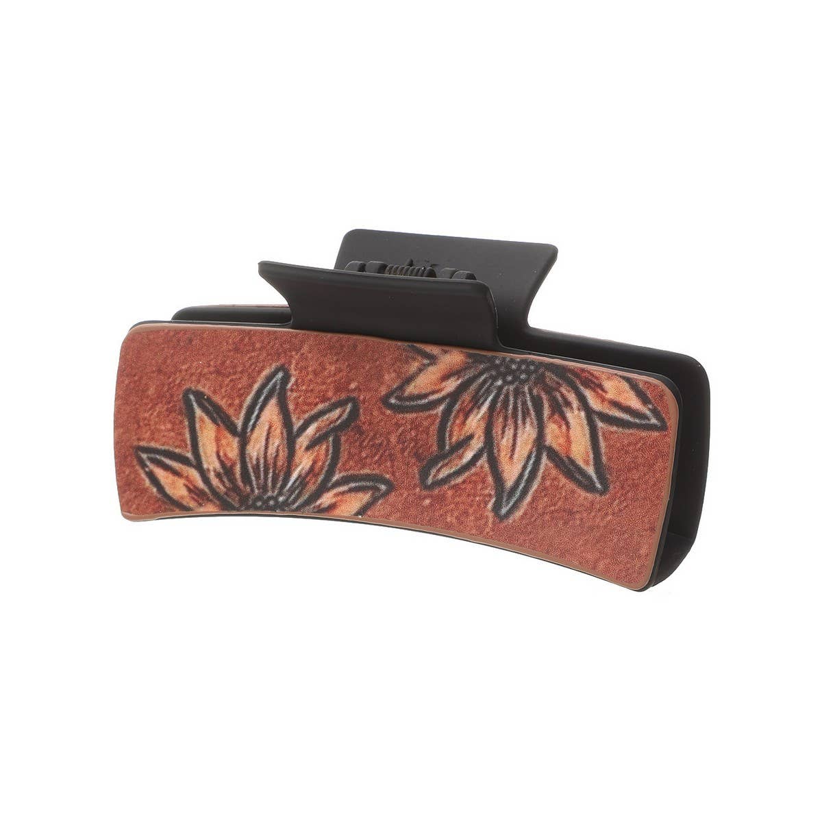 Sunflower Leather Hair Claw Clip, Western Style_CWAHA0603