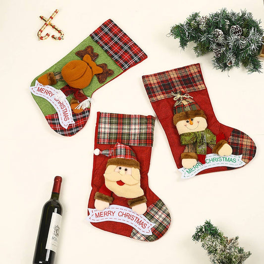 CHRISTMAS LARGE 3D CHRISTMAS SOCKS GIFT BAG