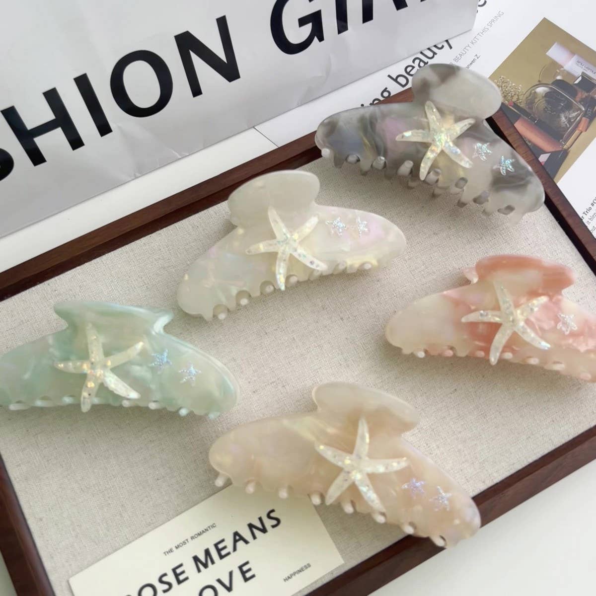 Dreamy Starfish Claw Clip ? Ocean Gradient Design