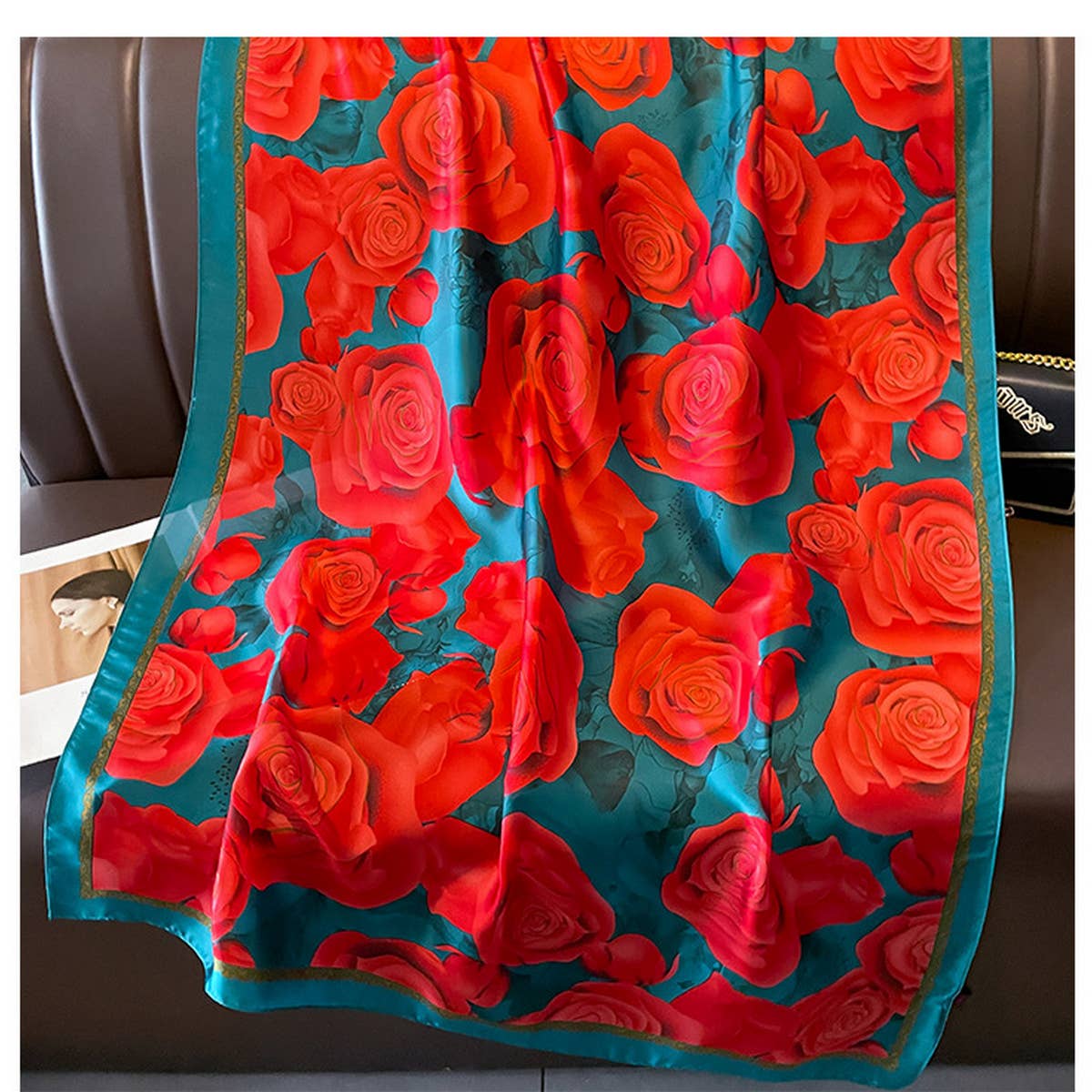 Fall Scarf - Fashionable Petal Print Long Shawl_CWASC0521