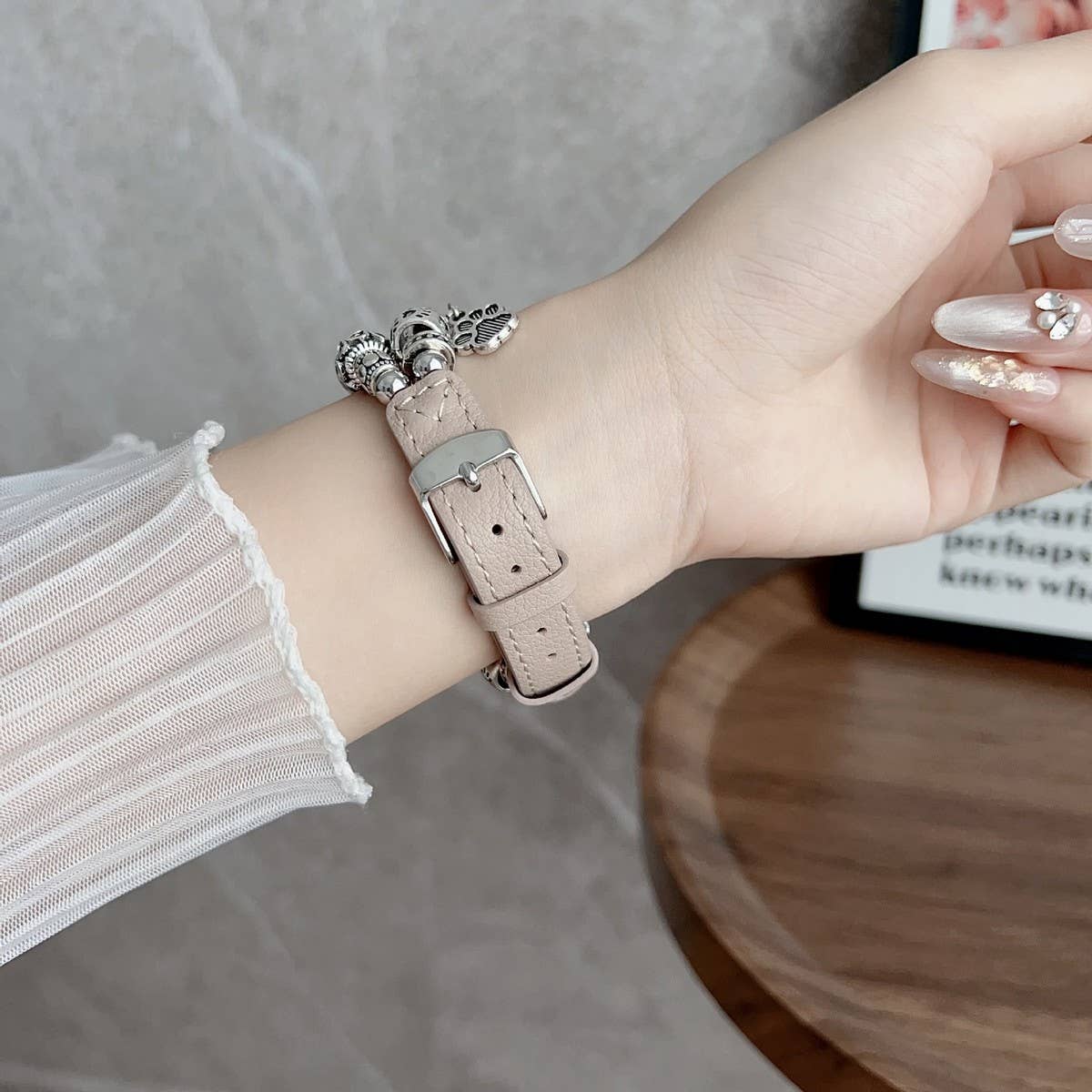 IWATCH9-1 SE DOG PAW ORNAMENT GENUINE LEATHER STRAP