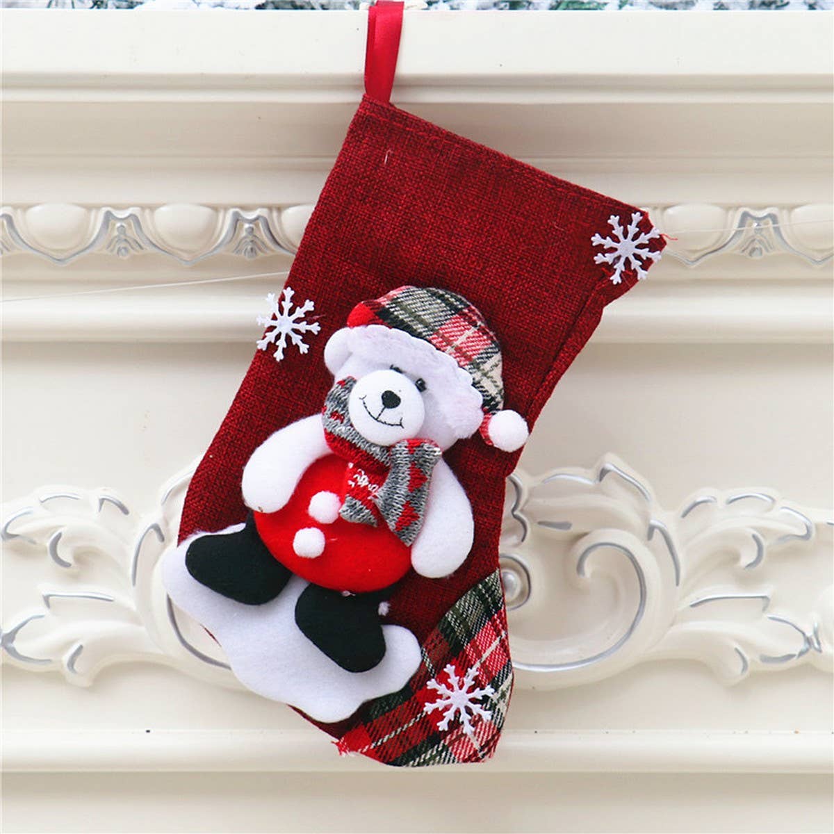 SANTA CLAUS SNOWMAN SOCKS GIFT CHRISTMAS BAG