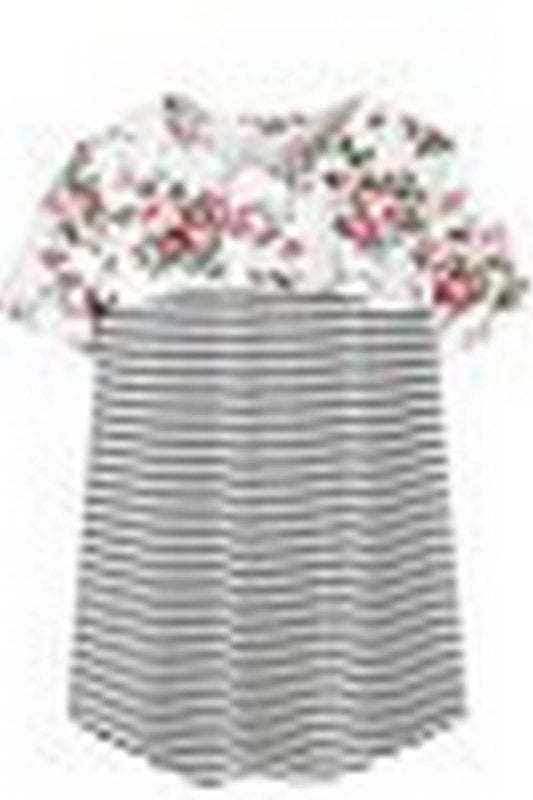 Cwtbls1438_Multifunctional Striped Stitching Nursing Clothes