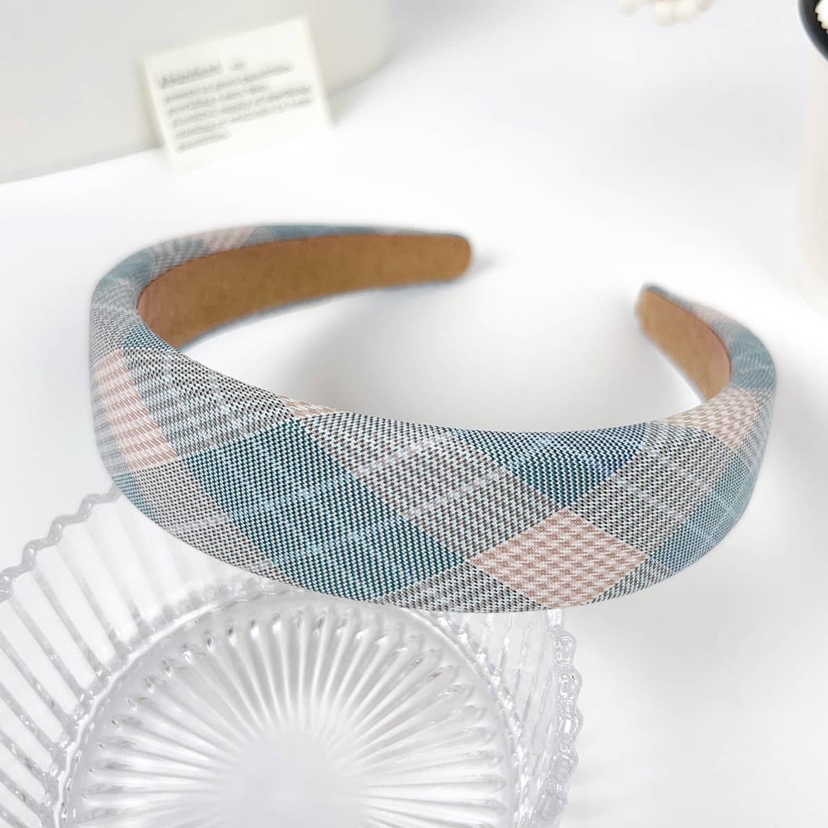 fresh checkered versatile and simple hair band