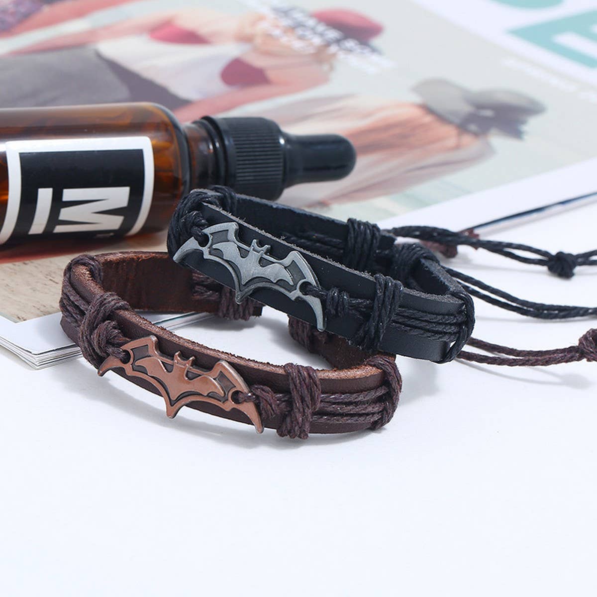 NEW CREATIVE BRAIDED COWHIDE ALLOY BRACELET