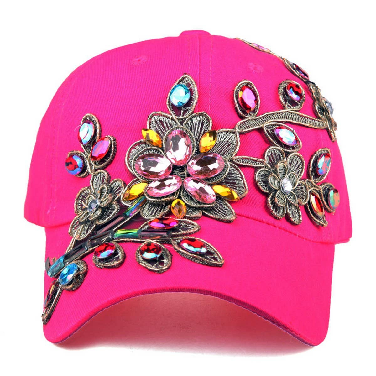 Women's Patch Baseball Cap Rhinestone Sun Hat_CWAH1000