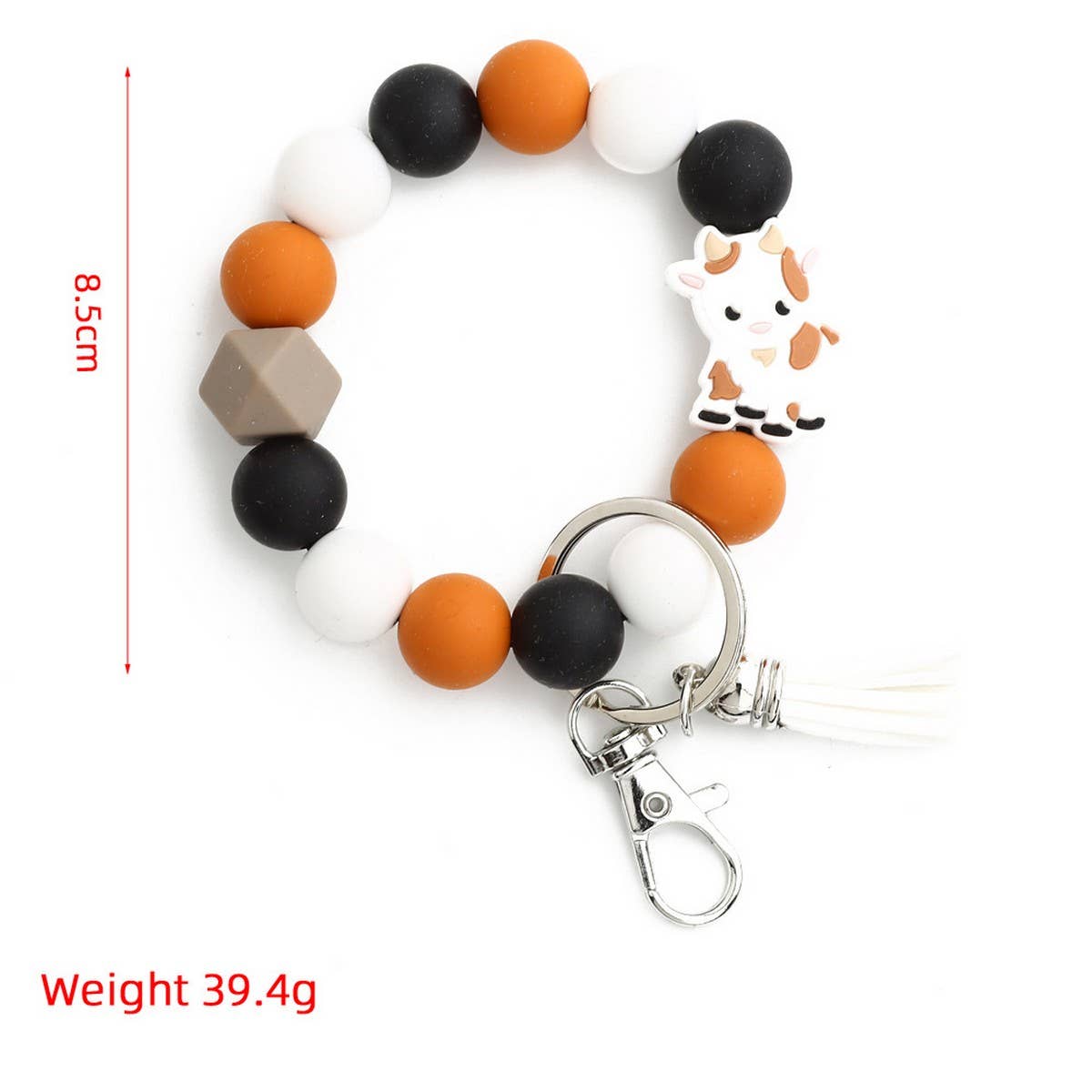 Cartoon Bull Keychain Moose Charm Silicone Beads_CWMM6863