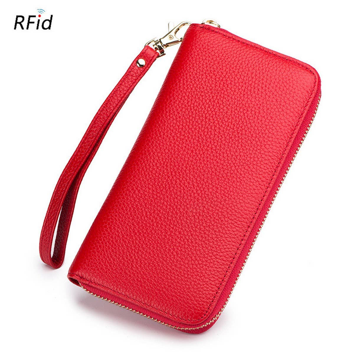 ZIPPER TASSEL ANTI-THEFT BRUSH LEATHER WALLET_CWAB3731