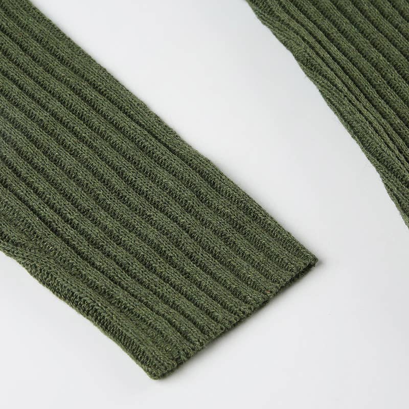 VINTAGE PREPPY V-NECK STRIPED WOOLEN BLOUSE