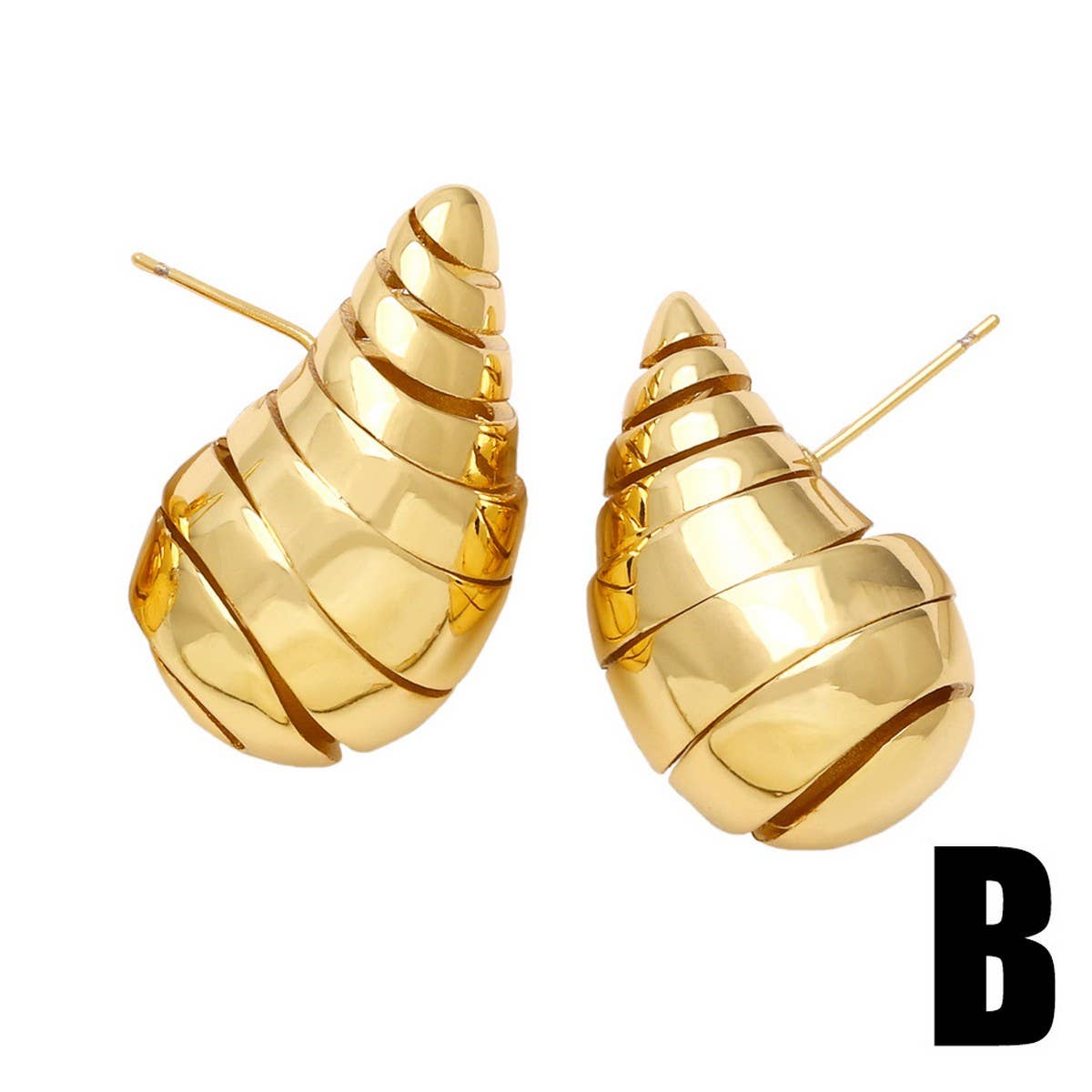 FASHIONABLE GOLD PLATED HOLLOW ROUND EARRINGS