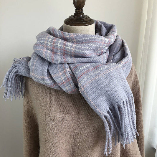 Plaid Faux Cashmere Scarf ??Thick Warm Winter Wrap_CWASC1453