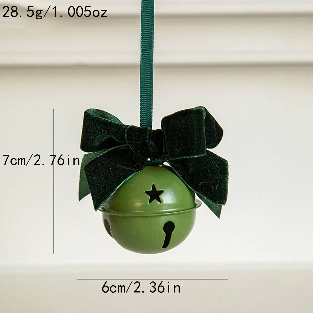 CWMM10369_CHRISTMAS RED VELVET BOW BELL ORNAMENTS DECOR