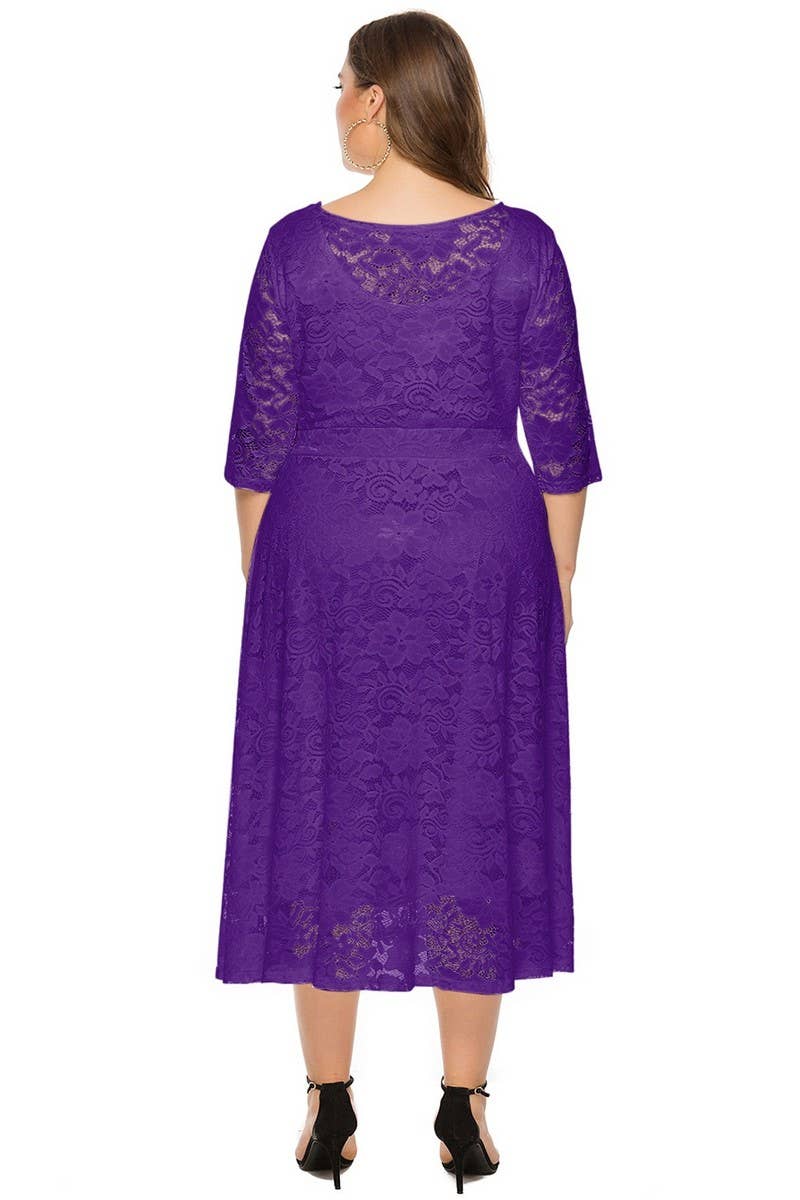 CWDMD3207_PLUS SIZE LACE POCKET EVENING GOWN DRESS
