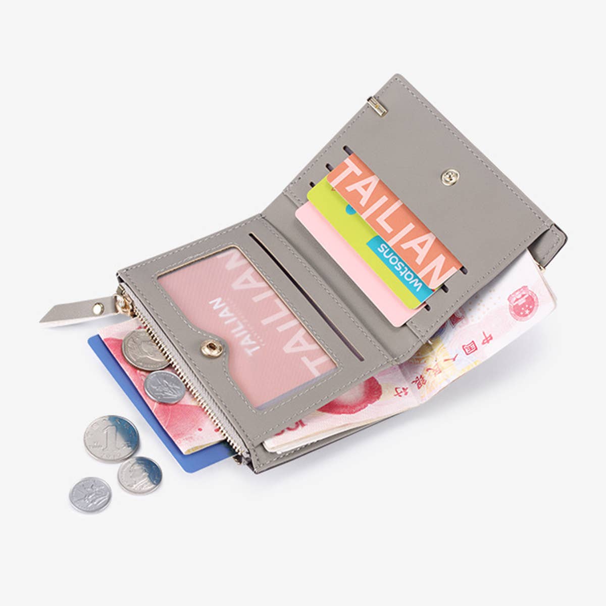 SIMPLE COIN PURSE WITH MULTIPLE CARD SLOTS_CWAB1662