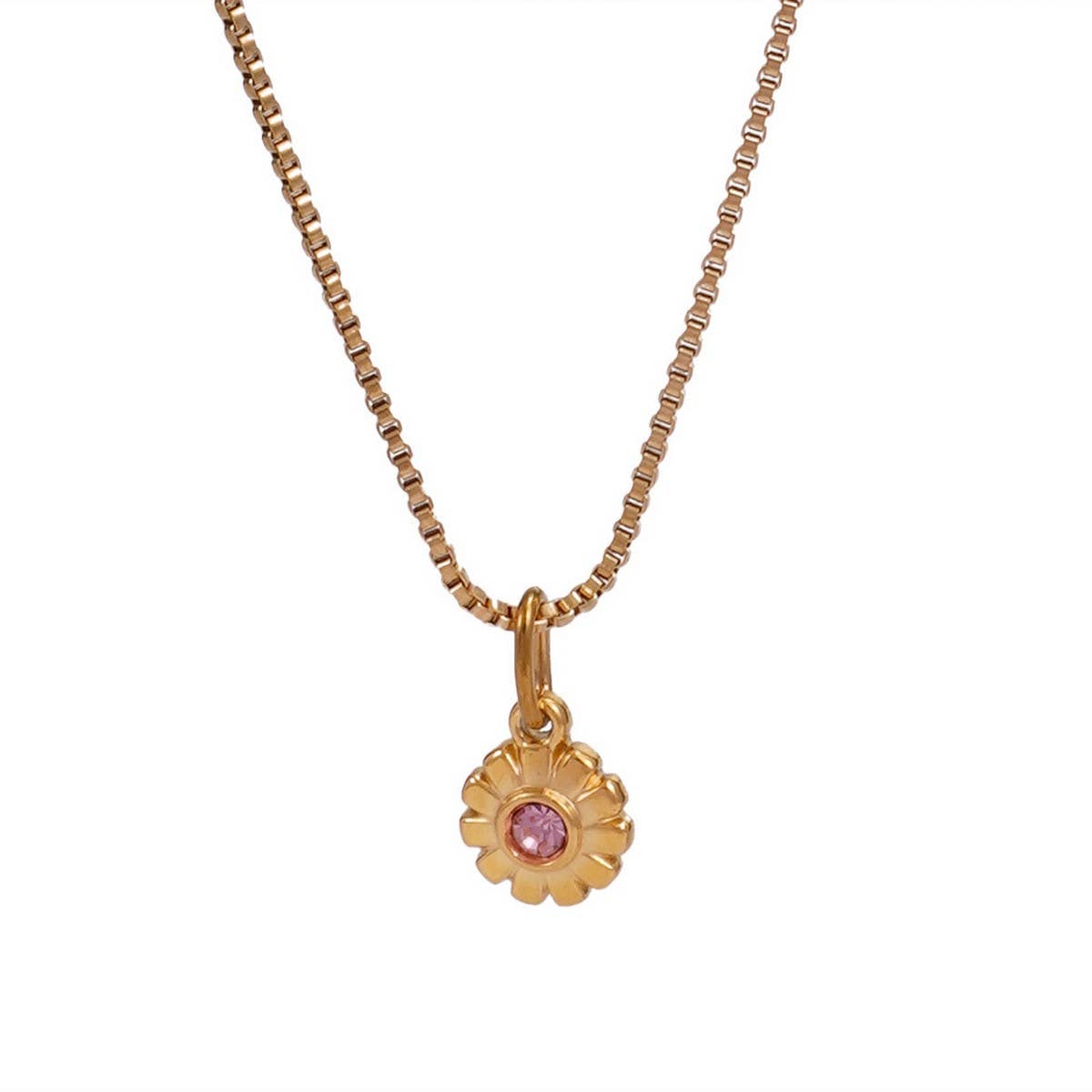 Minimalist Stainless Steel Monthly Stone Necklace