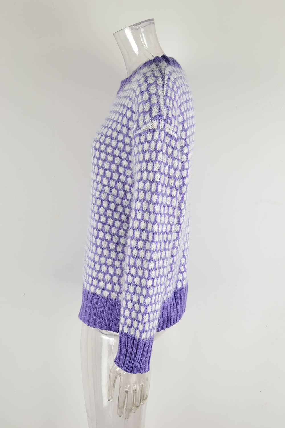 Patchwork Crew Neck Fashion Long-Sleeved Sweater