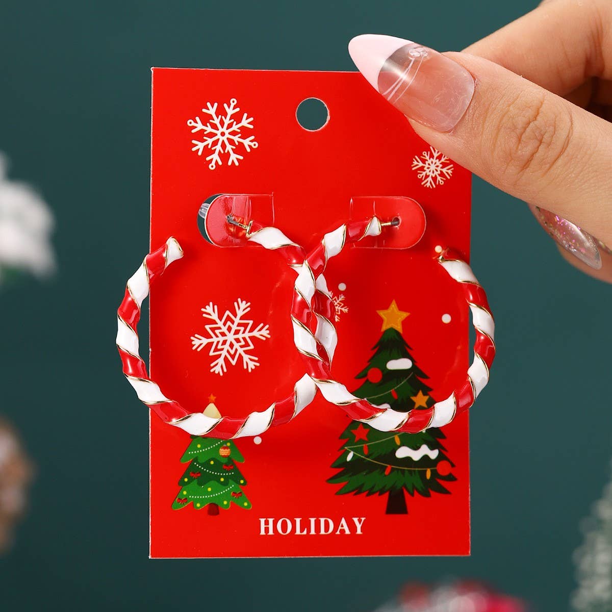 NEW CHRISTMAS CARTOON DIAMOND PENDANT EARRINGS