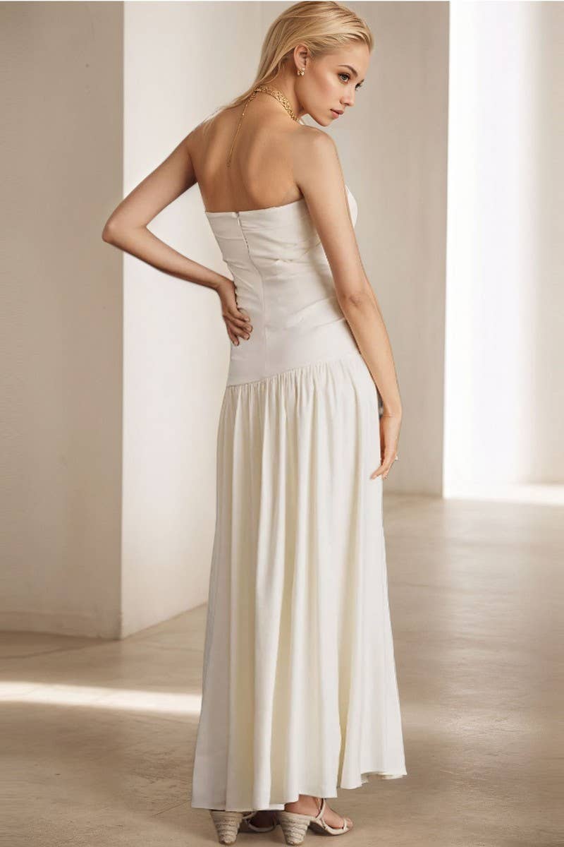 CWDHL1097_HALTER NECK BACKLESS SLEEVELESS MAXI DRESS
