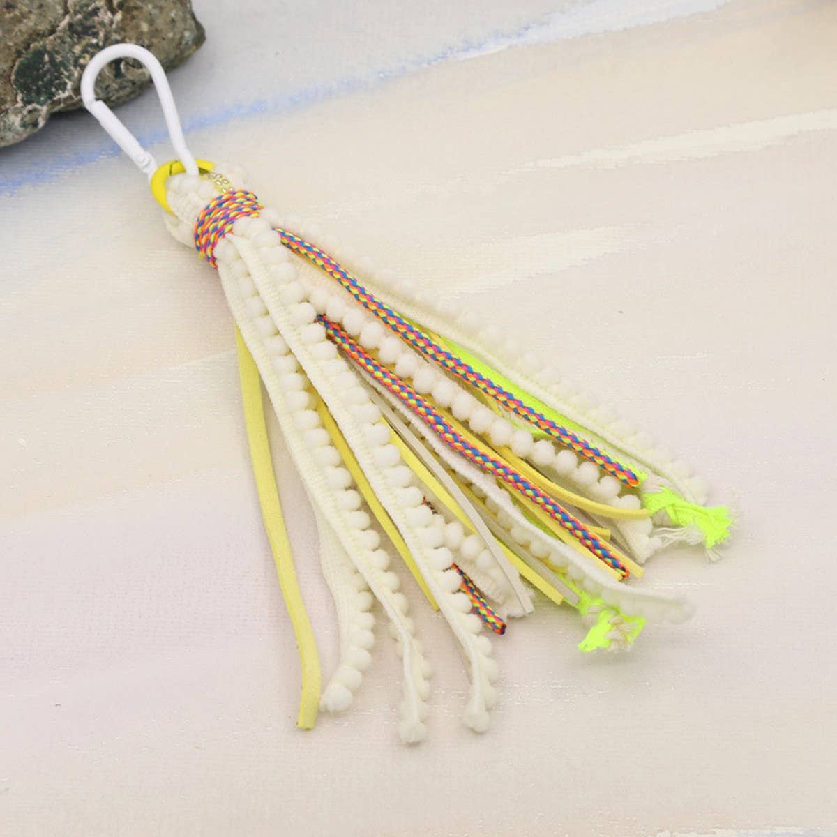 SOLID COLOR BOHEMIAN STYLE LONG TASSEL KEYCHAIN_CWMM3549