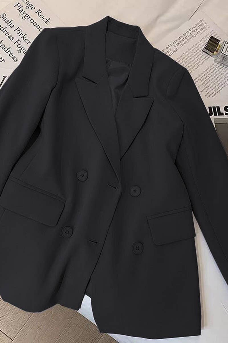 CWOBL0140_SOLID COLOR LONG SLEEVE BUTTON LAPEL BLAZER