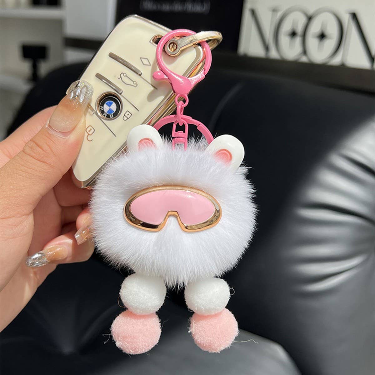 CUTE PLUSH ROBOT CAR KEYCHAIN BAG PENDANT GIFT