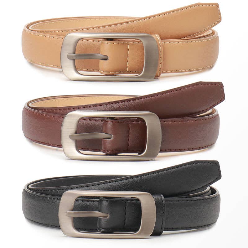 Simple casual versatile pin buckle women's belt