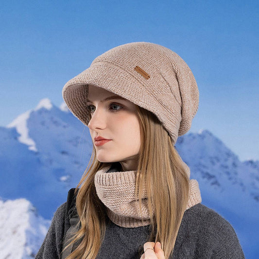 WINTER WARM KNITTED HAT AND SCARF SET
