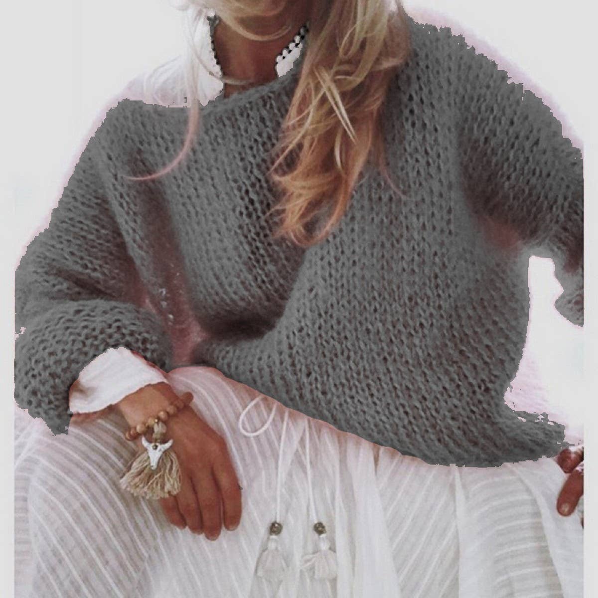 Women's Faux Mohair Knit Sweater Fall/Winter