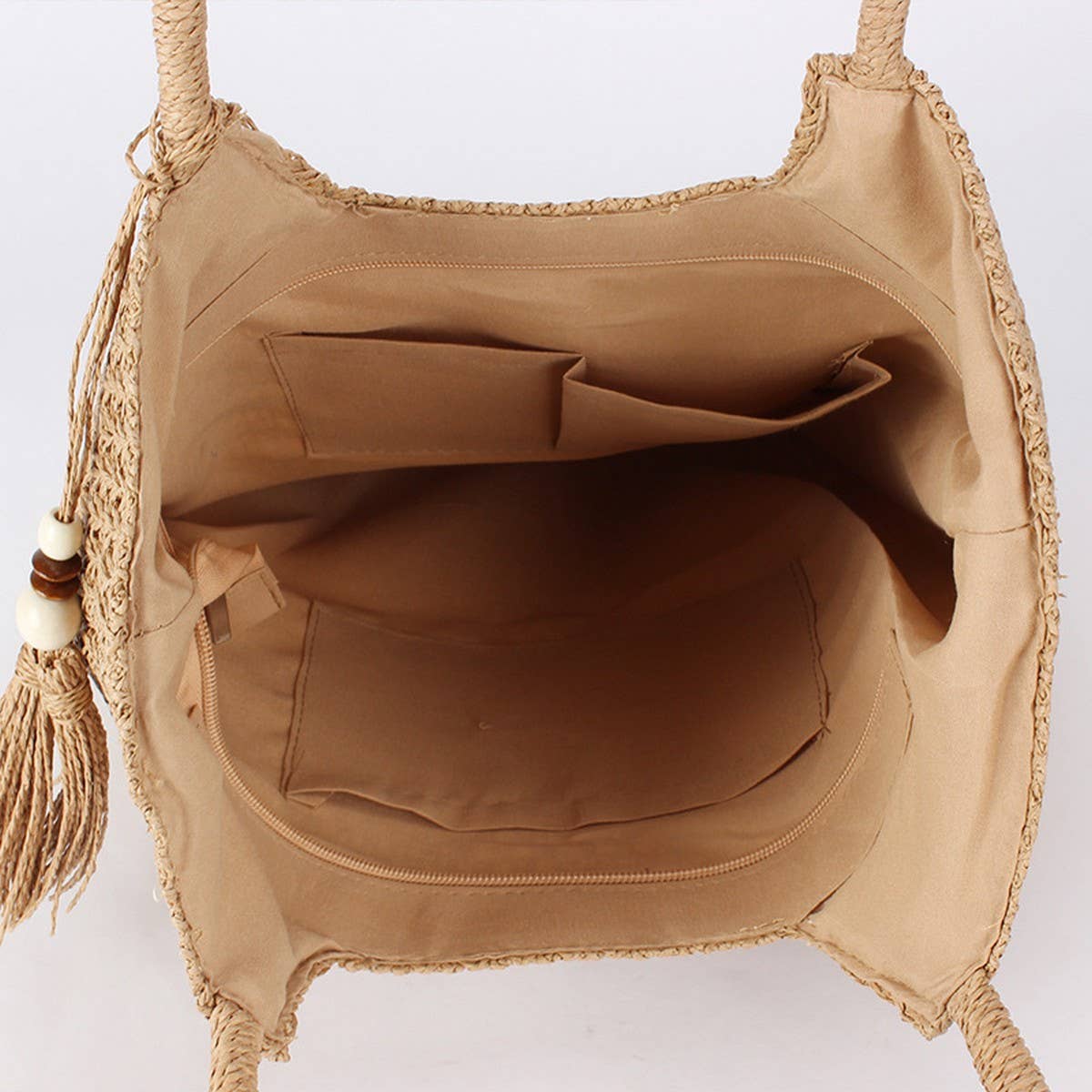 SIMPLE SOLID COLOR PAPER ROPE WOVEN BAG_CWAB4716