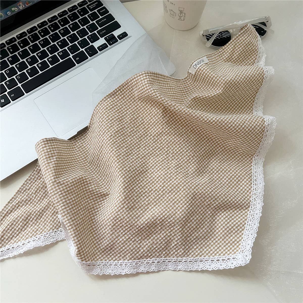 Plaid Cotton Linen Triangle Scarf ??Sun Protection_CWASC0839