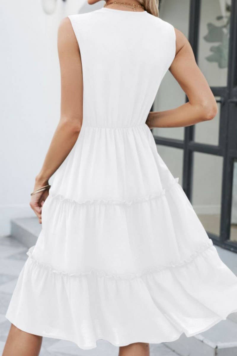 CWDMD5452_SLEEVELESS V-NECK LACE TRIM A-LINE MAXI DRESS