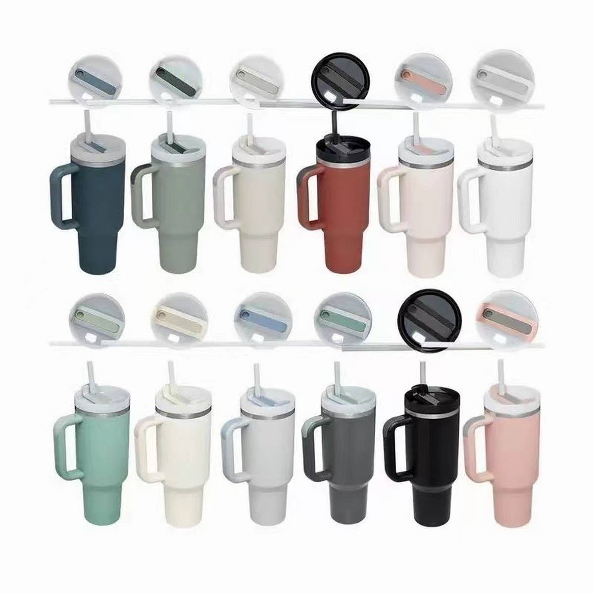 40oz Insulated Tumbler with Handle & Straw, Car Cup_CWMM7900