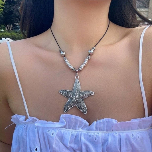 PERSONALIZED POINTED LEATHER WAX THREAD NECKLACE_CWMM3190