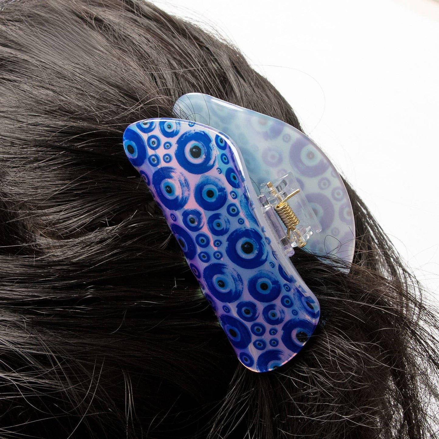 Blue Eye Print Hair Claw - Creative French Style_CWAHA0315