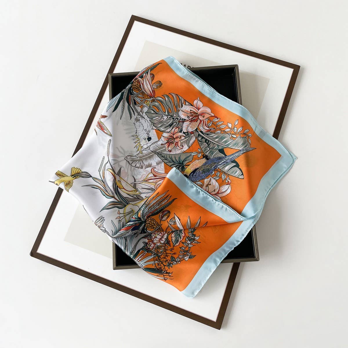 Elegant Polka Dot Satin Silk Scarf