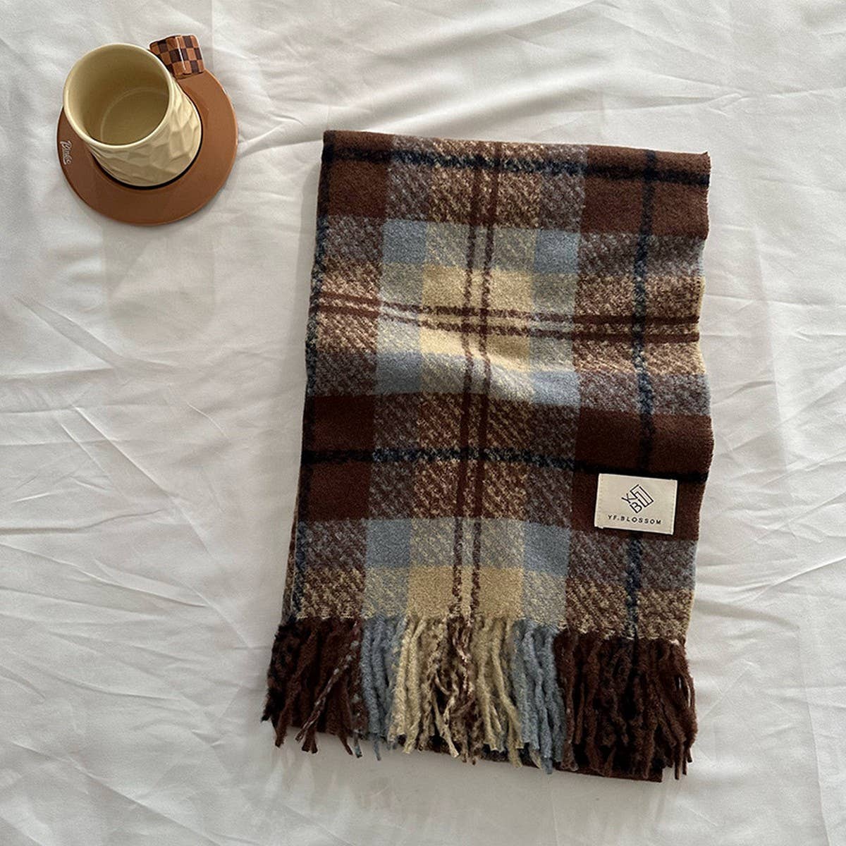 Vintage Plaid Scarf ? Soft Winter Wrap