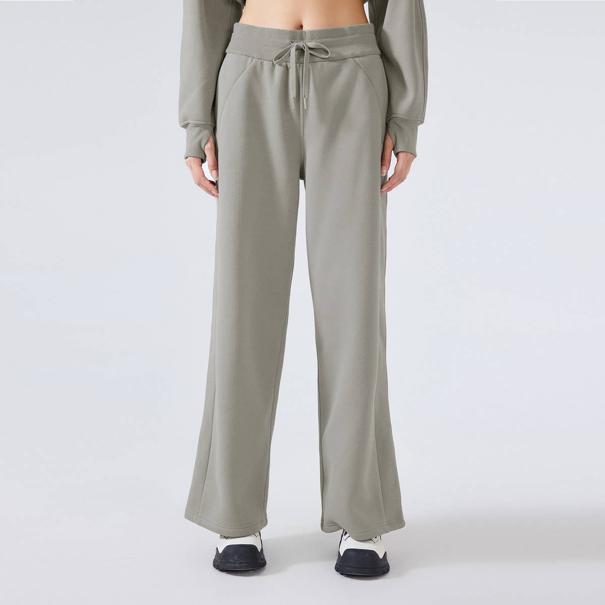 Women's Fleece Lined Wide-Leg Sweatpants