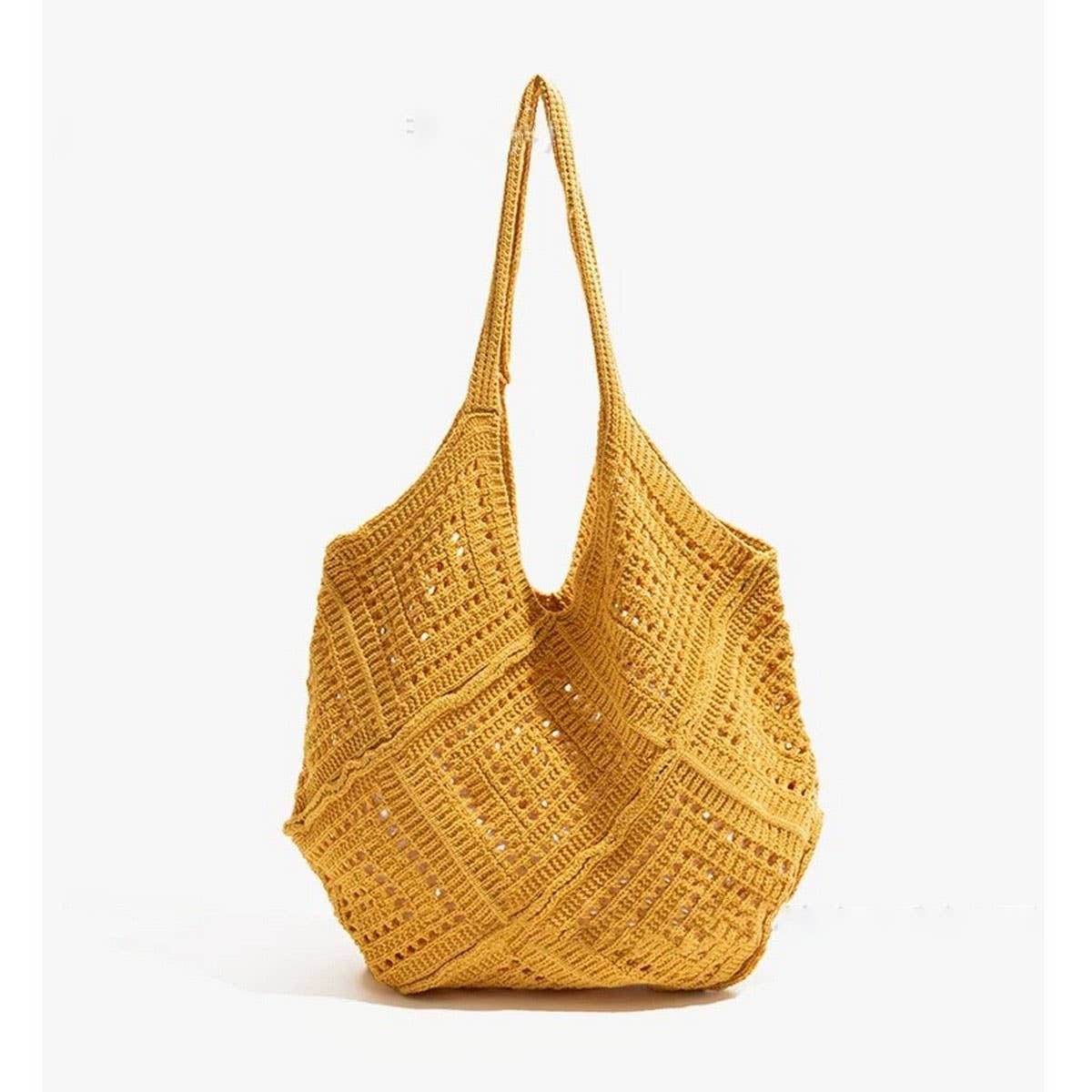 CUAB00627_2025 BOHO KNIT TOTE BAG LARGE CAPACITY HOLLOW BAG