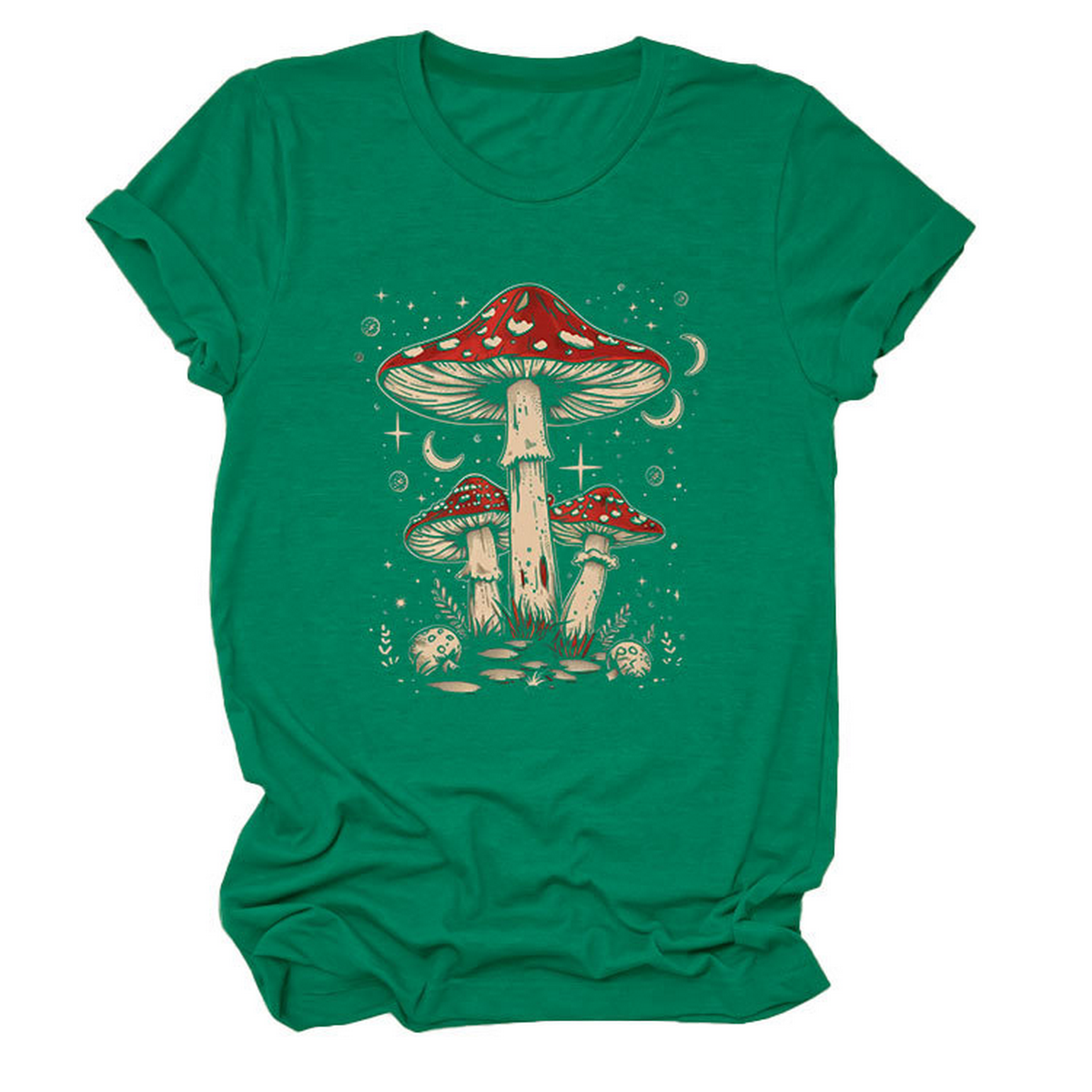 Playful Red Mushroom Print Women's Base Tee_CWTTS1510