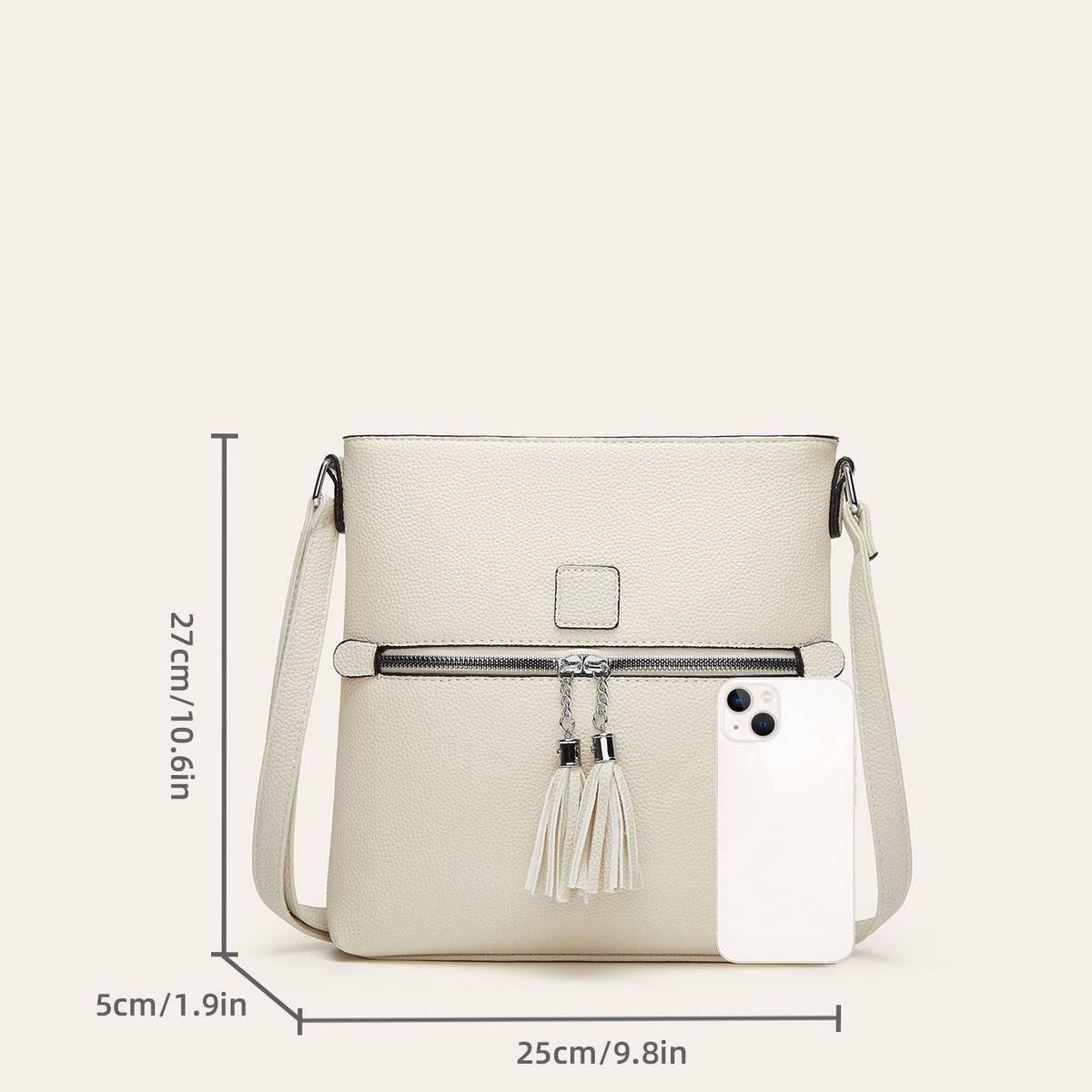 SIMPLE TASSEL LARGE CAPACITY SHOULDER BAG_CWAB2653