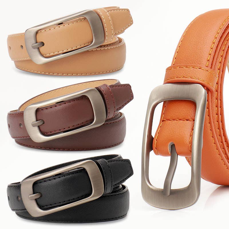 Simple casual versatile pin buckle women's belt